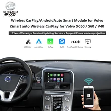 Boîte de mise à niveau sans fil CarPlay Android Auto, pour Volvo iSmart Auto XC70 XC60 S60 V40 V60 V70 mirrorlink SIRI, Microphone OEM