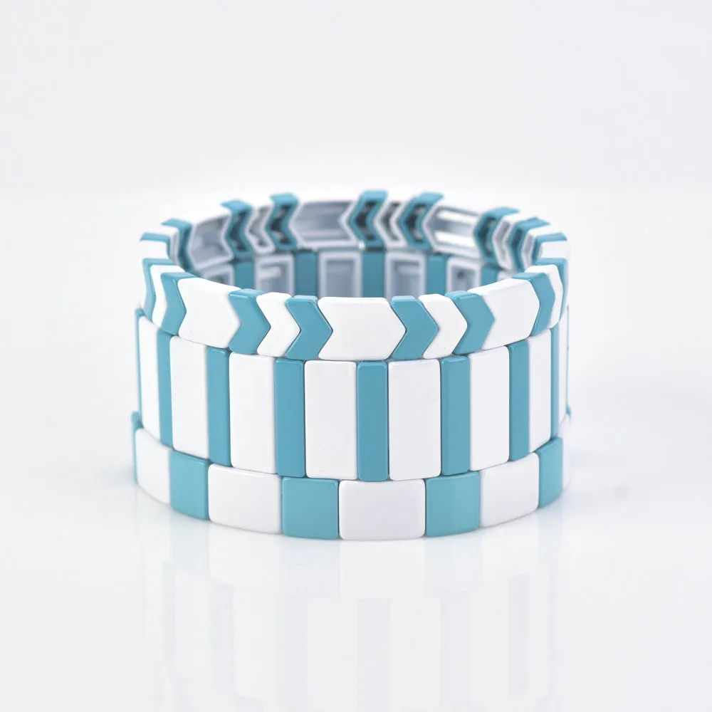 Модные ювелирные изделия Радуга плитка браслет эмаль стрейч браслет комплекты дружбы