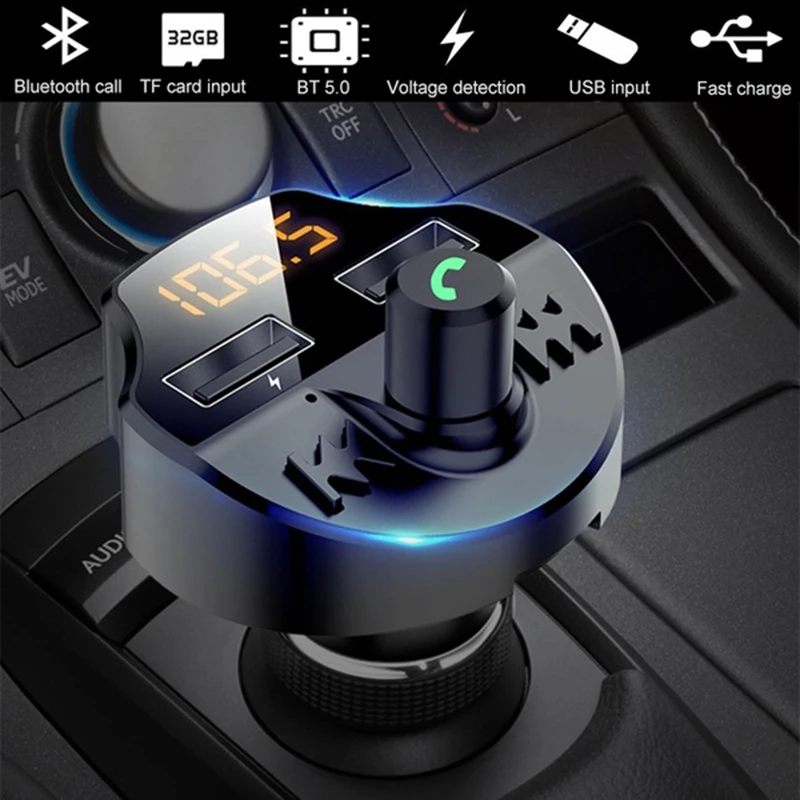T66 MP3 умный автомобильный fm-передатчик Bluetooth портативный fm-адаптер Громкая связь стерео музыка Обнаружение напряжения