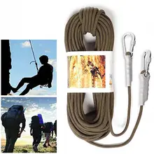 10 м 9,5 мм армейский зеленый дерево Скалолазание Веревка вспомогательный шнур+ 2x карабин