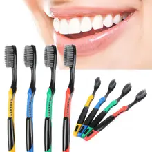 2 шт./компл. путешествия смешанные Цвет бамбук Зубная щётка Эко Черный Мягкие Зубная щётка бамбук наконечник уголь взрослых Уход за полостью рта набор