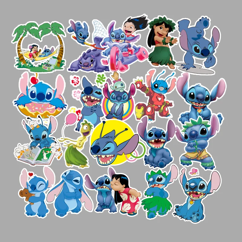 TD ZW55 Pcs/Lot Lilo & Stitch Anime Stickers Children Stickers Cute Cartoon Stickers For Laptop Luggage Scooter Book Sticker