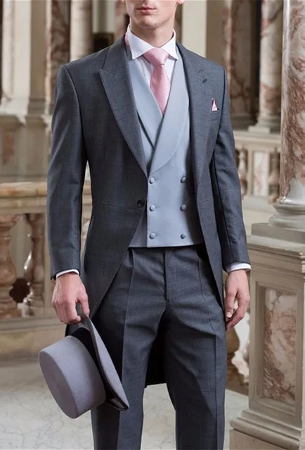 $US $63.80 Handsome Groomsmen Peak Lapel Groom Tuxedos Mens Wedding Dress Man Jacket Blazer Prom Dinner (Jacket+Pants+Tie+Vest) A232