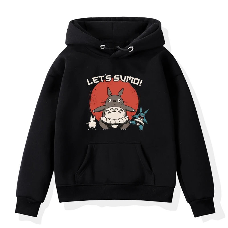 

2-14Years Kids Baby Boys Hoodies Autumn Winter Children Girls Black Sweatshirts Toddler Hooded Tops Clothes Anime Cat Clothing