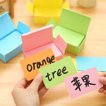 

90pcs/lot Boxed Creative Candy Colors Paper Memo Pad Sticker Message Card Post Sticky Notes Notepad Word Cards