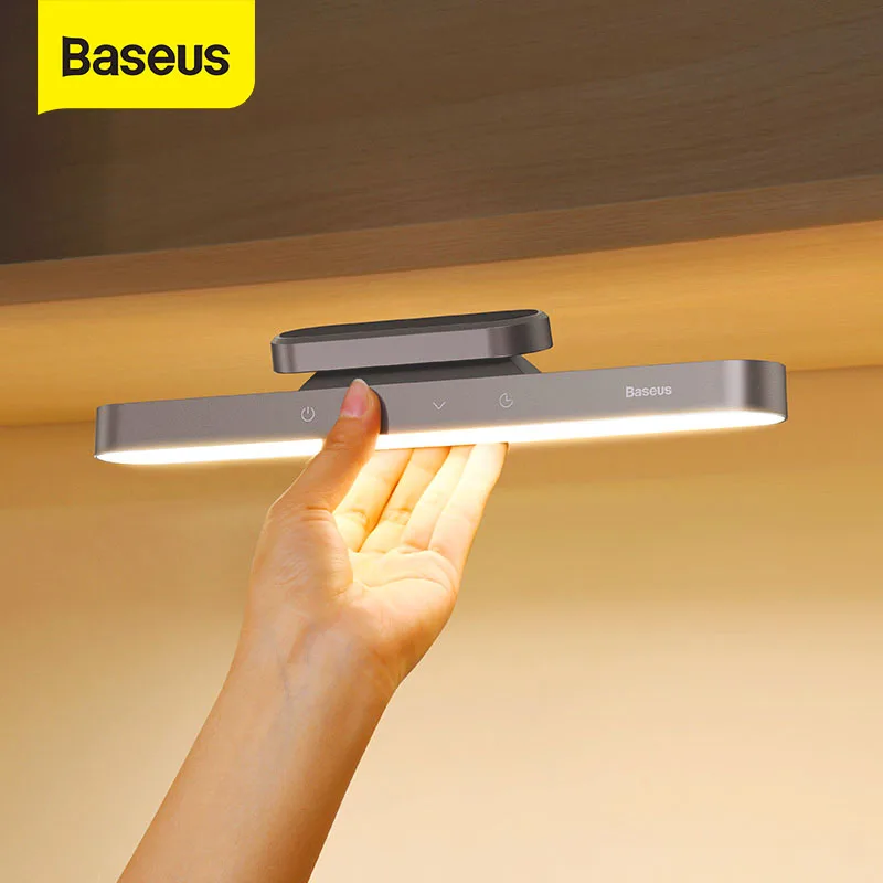Baseus Magnetic Table Lamp Delay Off  Dormitory Cabinet Light LED Desk Lamp for Study USB Rechargeable Bedroom Night Light
