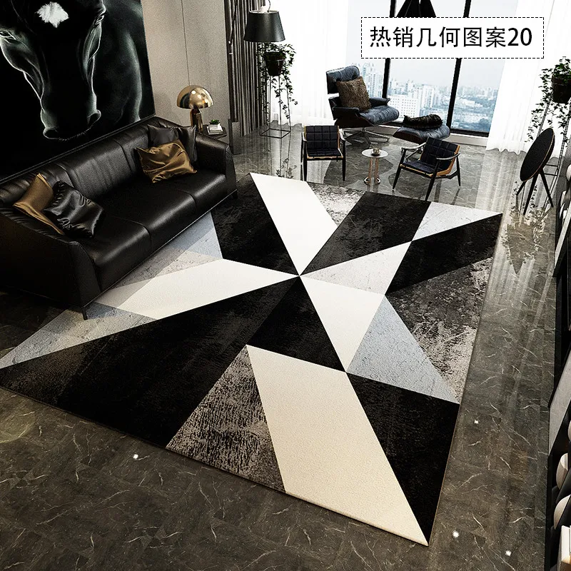 

Carpet living room simple modern household sofa tea table mat Nordic geometry bedroom floor mat machine washable