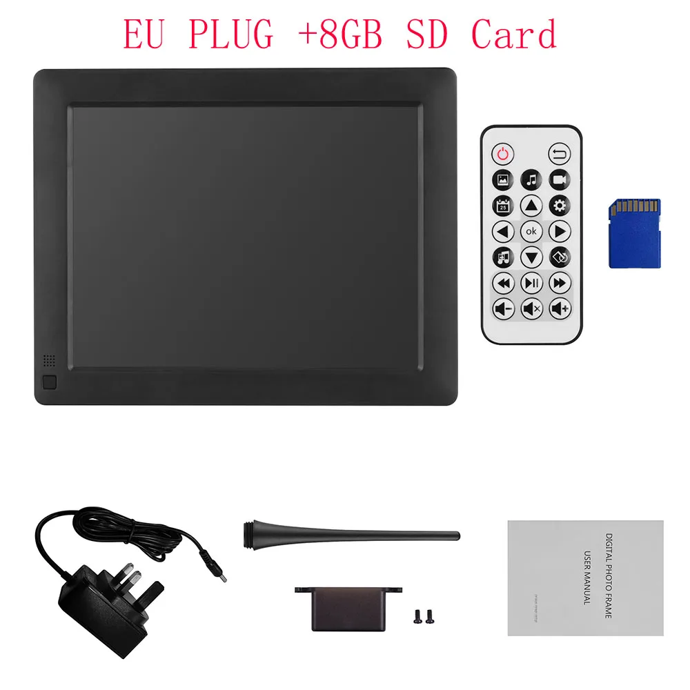EU PLUS Andoer 9 дюймов ультратонкий IPS-LCD цифровой фоторамки альбом 1280*800 поддерживает фото/музыку/видео/часы календарь/будильник - Цвет: EU PLUS