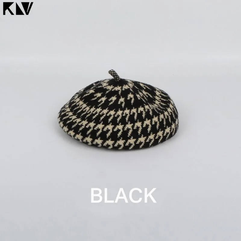 KLV женская шапка на осень зиму мягкий вязаный берет теплая Мода Алиса Лолита маляр вязаная шапка