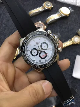

Classic New Black Rubber Men Watch Sapphire Glass Automatic Mechanical Yellow Gold Watches AAA Silver white