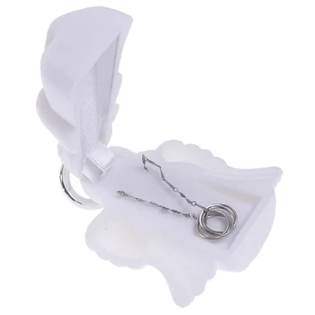 

1Pcs Jewelry Box Velvet lovely Angel wedding Ring box Necklace Display Box Gift box Container White Case for Jewelry Packaging