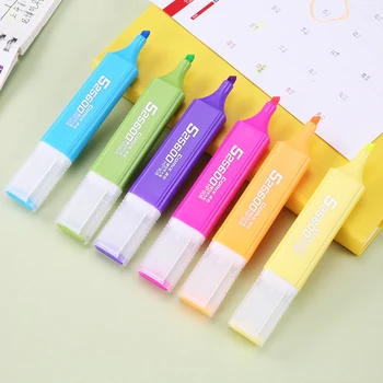 

Comix 6 PCS High-capacity Highlighter Color Marker Office Hook Line Pen Marker Pen Student Use Color Marker to Mark Bold Keys
