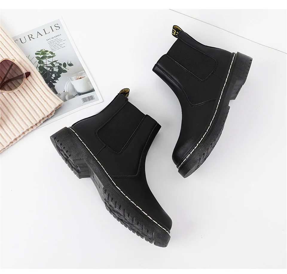 Malemonkey/Коллекция года; Size35-40-зимняя обувь; модные женские ботинки; ботинки «Челси»; классические женские ботинки на шнуровке с круглым носком