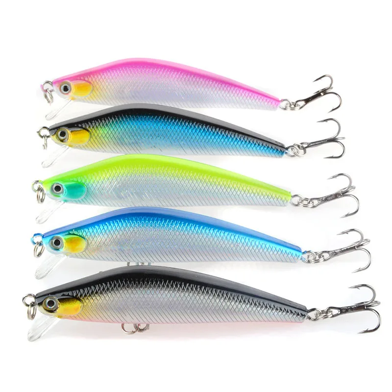 

ABS Plastic Hard Bait10Colors 7.5g/7.5cm Artificial Minnow Bionic Bait Sea Fishing Lure 6# With Hook 3D Eyes Wobbler Swim bait