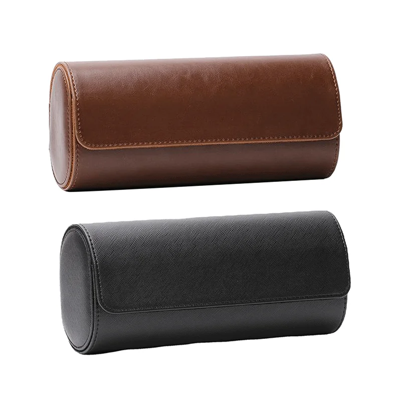 Watch Storage Box 2/3 Grids PU Leather Watch Case Holder Chic Vintage Leather Watches Roll Travel Case Wristwatch Pouch Jewelry Boxes