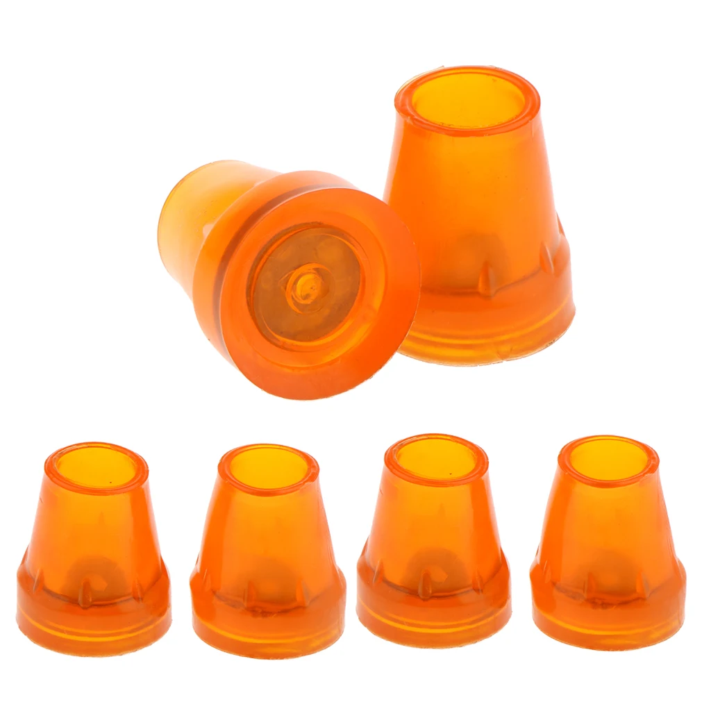 Rubber Leg Tips Shelf End Cap Tips, 6 Pack, Inner Diameter 7/8 inch, Orange