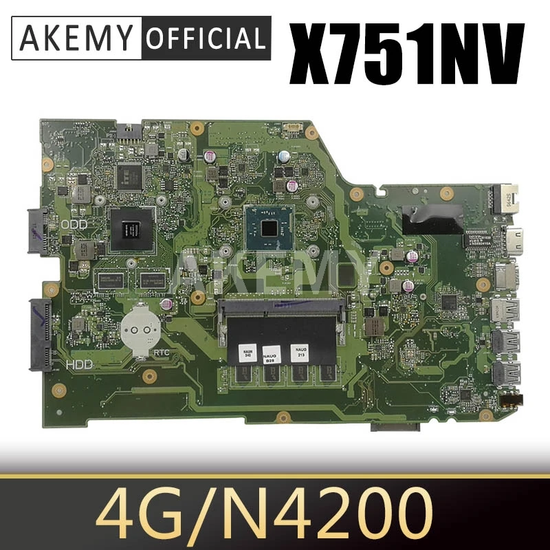Для ASUS X751SV X751NV X751NJ X751N Материнская плата ноутбука 90NB0EB0-R00010 GT940M / 2 ГБ 4G N4200 |
