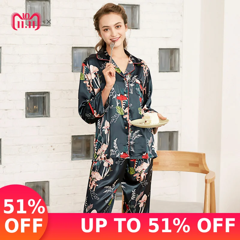 Autumn Winter New Women Pyjamas Hombre Loungwear Sleepwear Robes Silk Female Pajamas Set NightSuit Sleepwear Long Pant