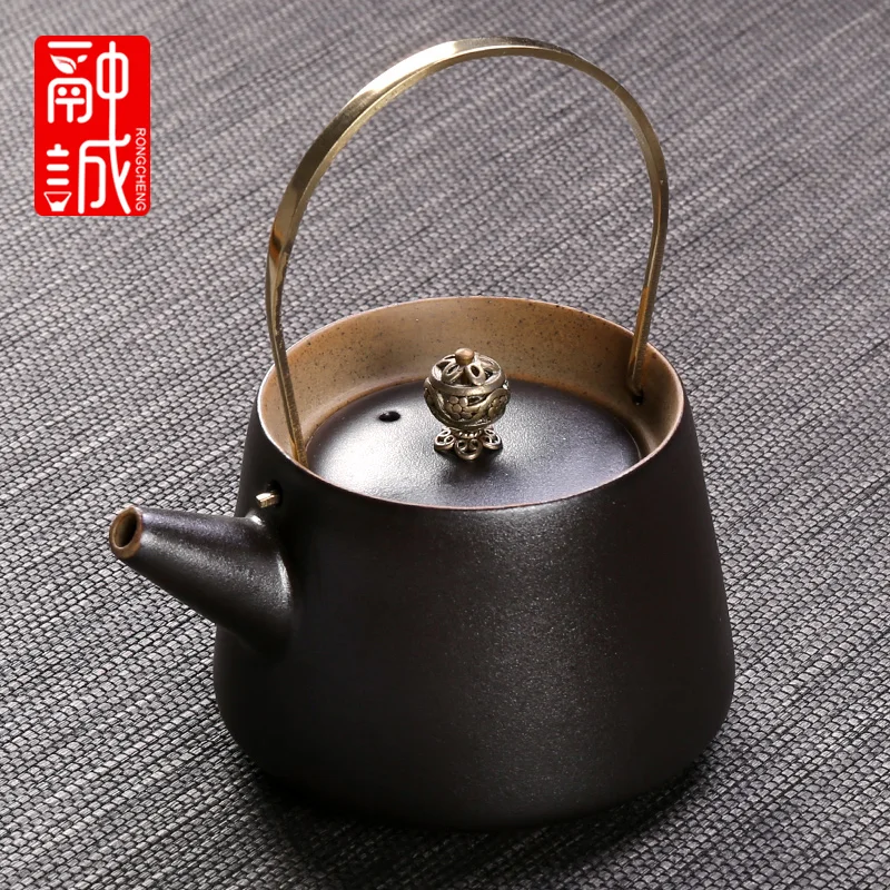 Античный чайник, горшок, керамический Ретро чайник, бытовой медный одиночный чайник, чайный чайник, японский чайный набор кунг-фу