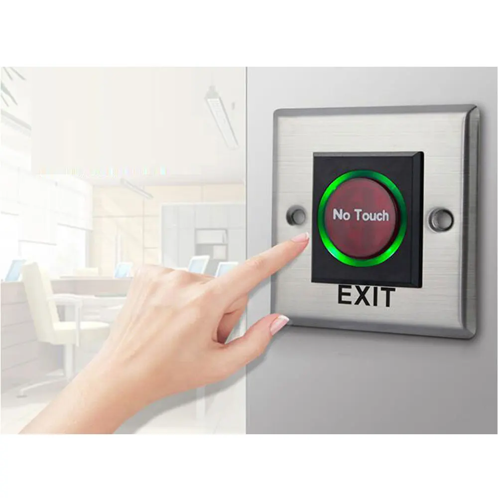 

50pcs Infrared Exit Button NO Touch Panel NO/NC/COM Output Blue Back Light Electric Box Cassette