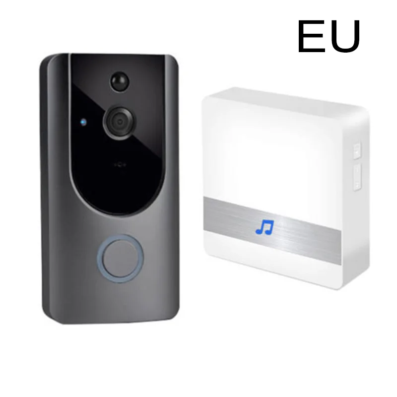 

Smart Wifi Doorbell Wireless HD Video Camera Ring Motion Detection Black+Gray