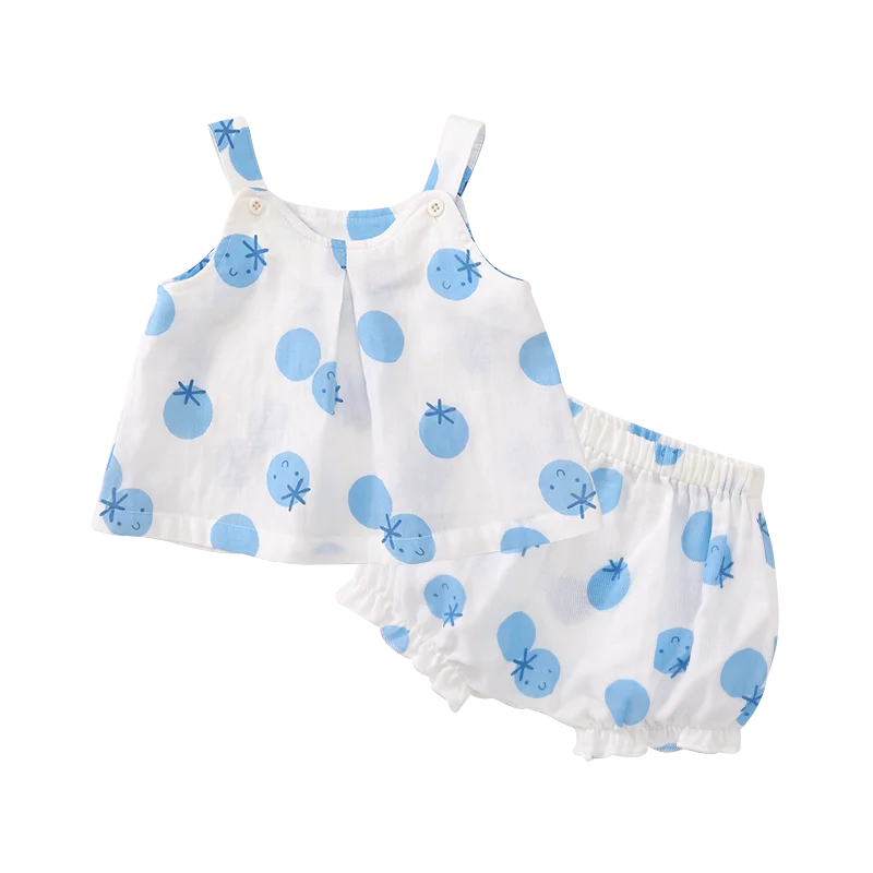 Pureborn Toddler Baby Girl Clothing Set Breathable Cotton 2 PCS Baby Girl Sleeveless Top and