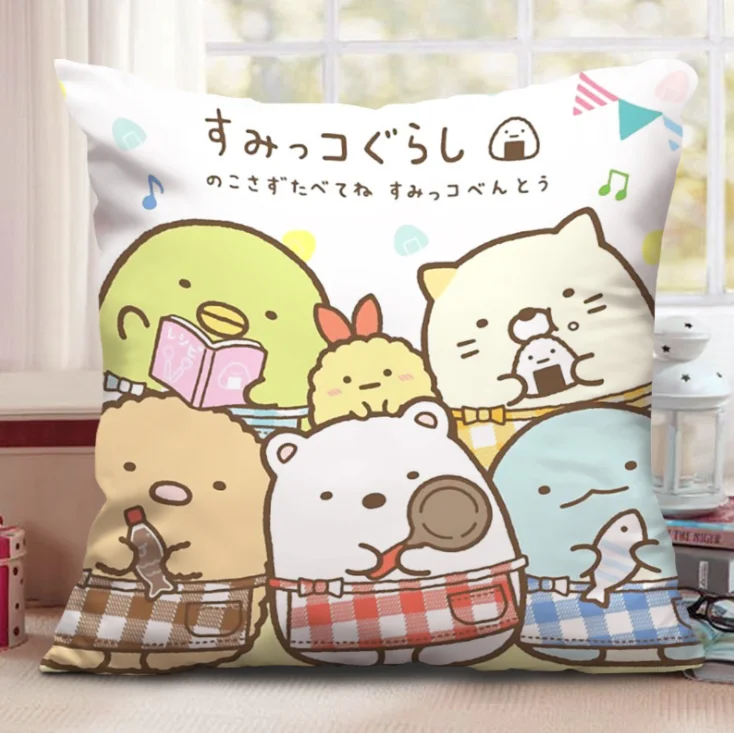 

Anime Sumikko Gurashi cos Printing pillow plush Toy Q veision Cushion lovely pillow toy Gifts double side