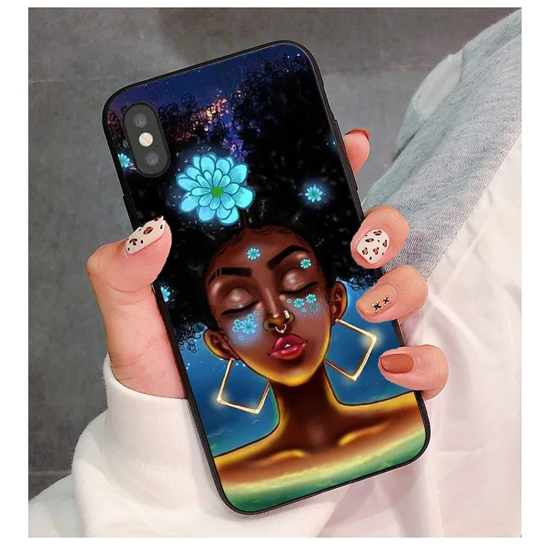 2bunz Melanin Poppin Aba чехол для телефона для iphone 11 11PRO 5S SE 6S 7 8 XS XR XSMAX Черный силиконовый чехол для девочек - Цвет: TPU