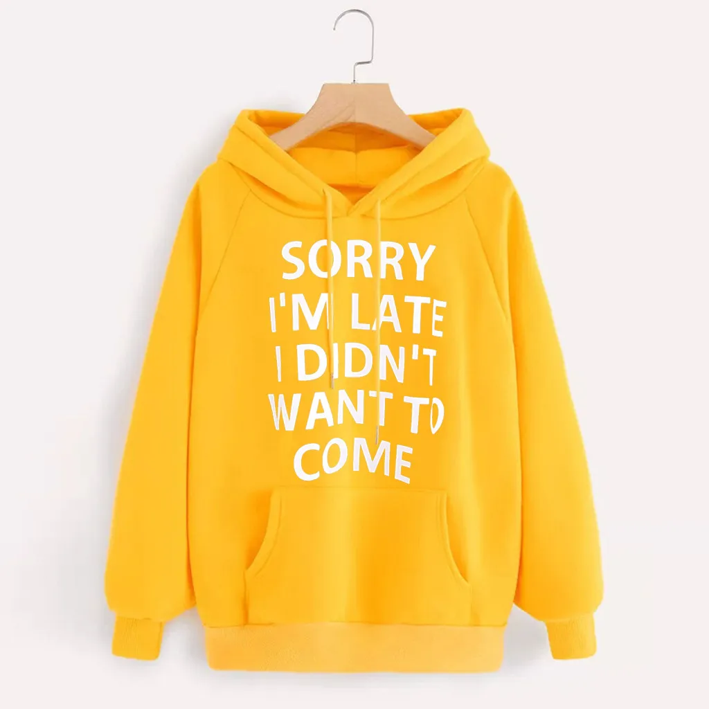 Hoodies Women Hoodies And Sweatshirts Women Autumn 2019 Letter Hooded Collar Long Sleeve Hoodie Streetwear Harajuku Hoodie