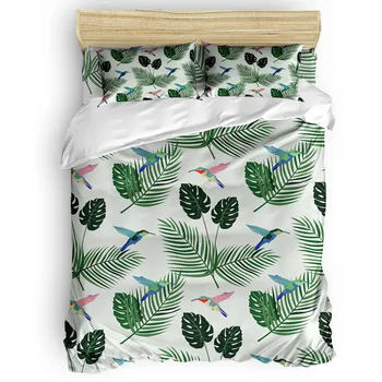 

Birds Animal Tropical Leaves Green Duvet Cover Set 2/3/4pcs Bedding Set Bed Sheet Pillowcases Cover Set