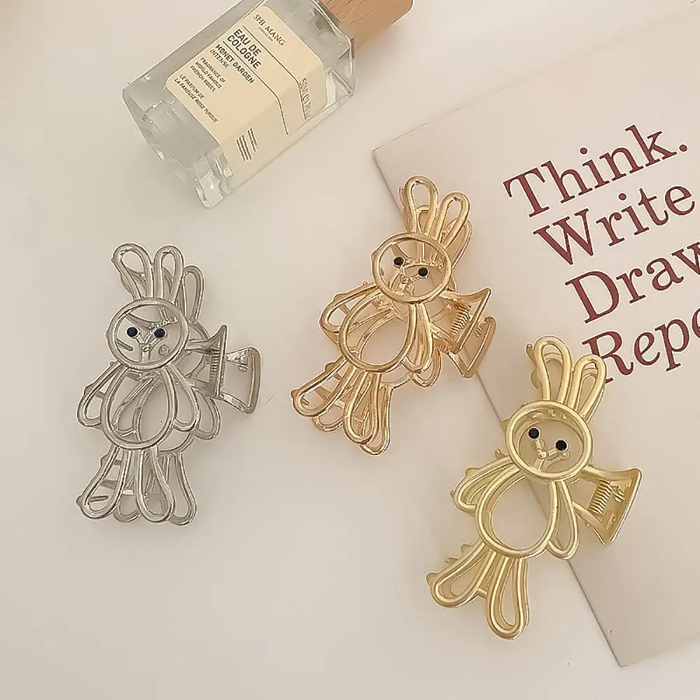Korean Cartoon Cute Rabbit Metal Hair Claw Girl Fashion Simply Grab Clip Sweet Personality Washing Face Accessories | Красота и