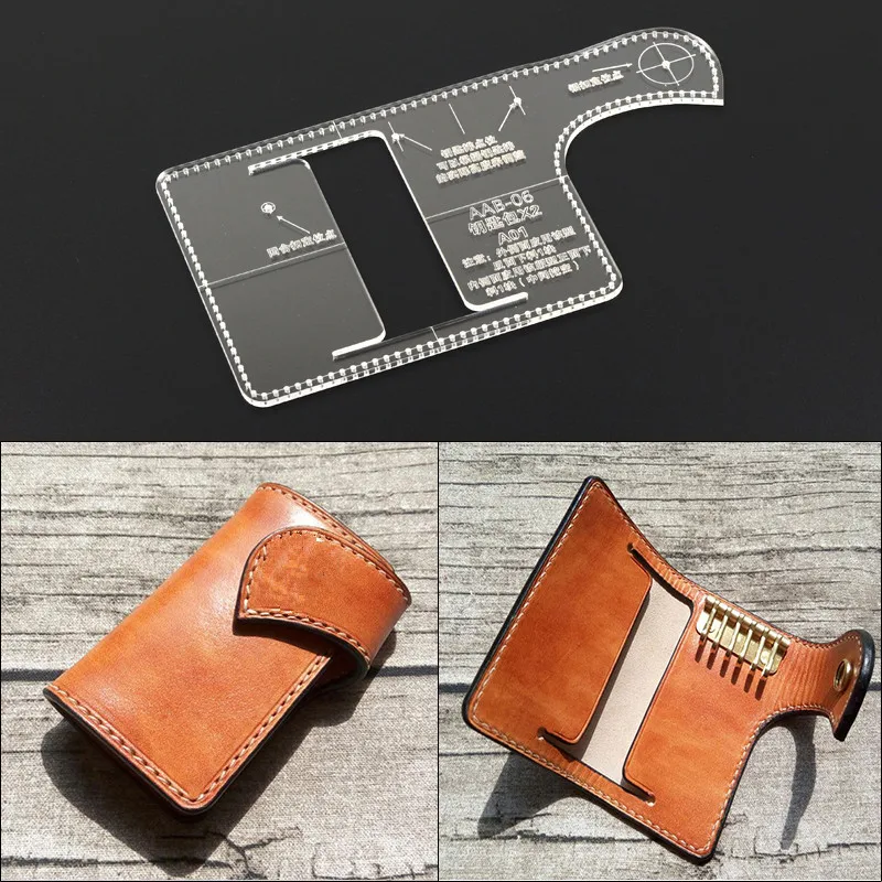 1Pcs DIY Leather Handcraft Acrylic Keyring Key Chain Wallet Stencil Template