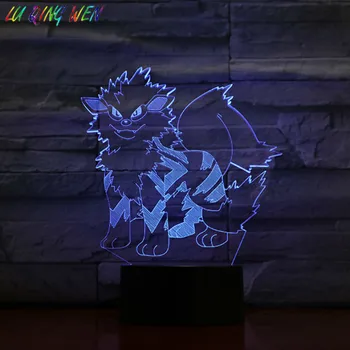 

lamp Go Arcanine Figure 3d Night Light LED Sensor Living Room Decor Drop Shipping Battery Night Light Table Lamp USB Arcanine