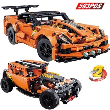 

Supercar Chevrolet Corvette ZR1 Super Car Building Blocks Static Model MOC Technic Car Set Car Bricks Toys Birthday Gift