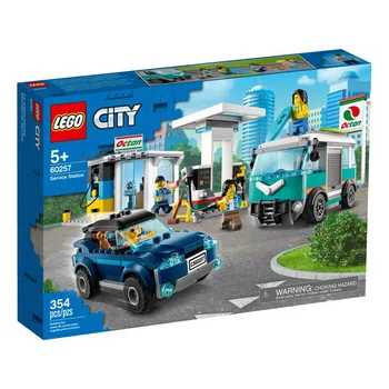 

LEGO 60257 City Series Service Station Building Block 4 Figure Dolls and A Chihuahua Dog Figure Christmas Gift Toys