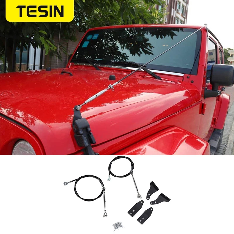 

Styling Mouldings for Jeep Wrangler JL 2018+Car Hood Latch Lock Obstacle Eliminate Rope for Jeep Wrangler Exterior Accessories