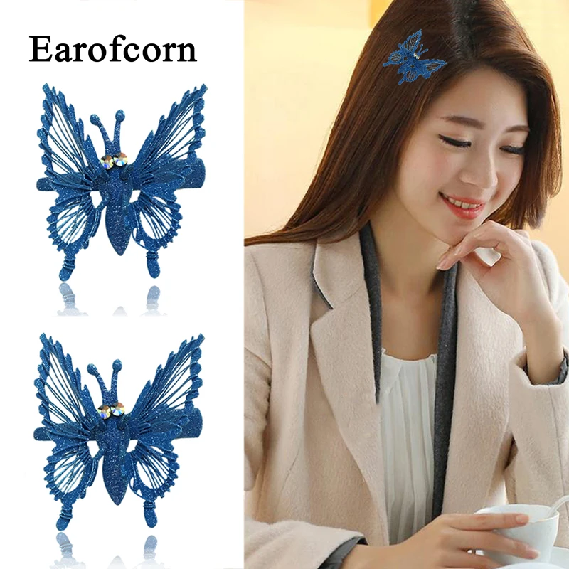 Earofcorn 3D имитация головы бабочки цветок шпилька эластичность Топ зажим аксессуары для волос детская голова цветок украшения для волос