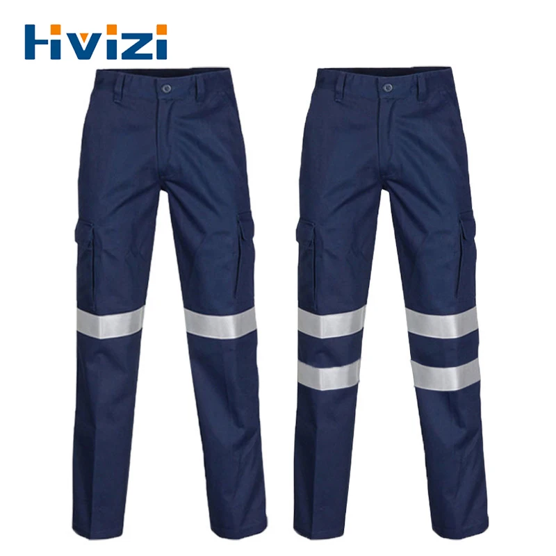 Mens Hi Vis Work Wear Pant Night Reflective Pant High Visibility Pant 100%  Cotton Long Pants Navy Blue Pant - AliExpress
