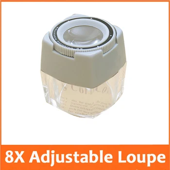 

8X Focusing Adjustable Jewelry Design and Repair Magnifier Drawing Loupe Stamp Collection Magnifying Glass and Loupe