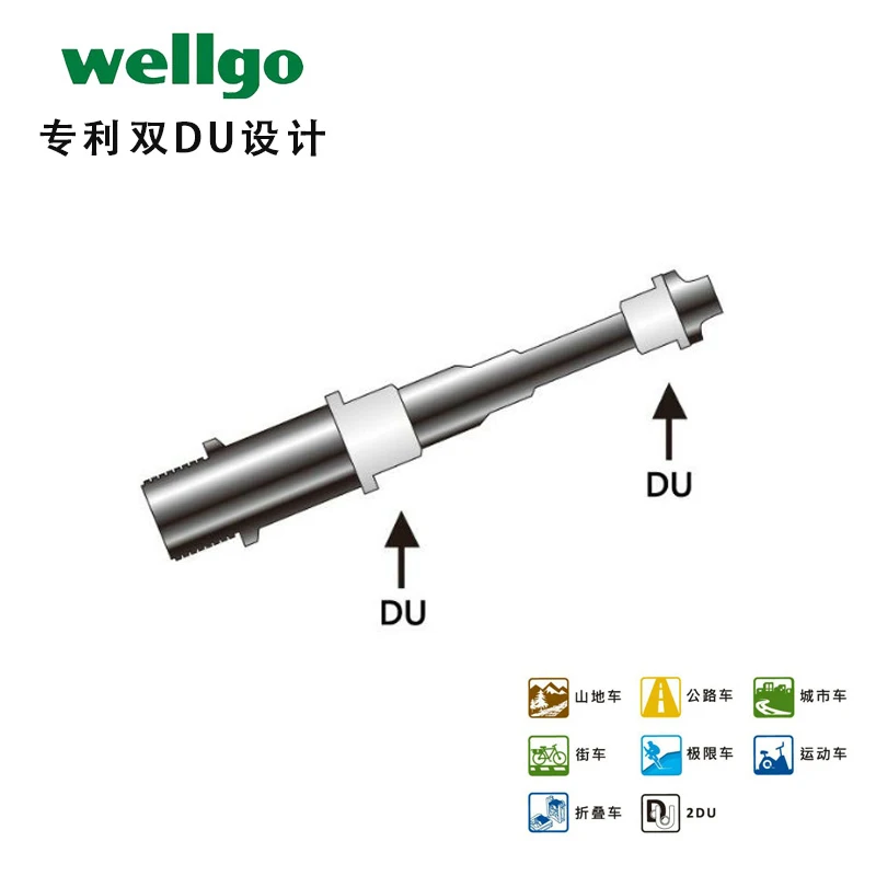 Wellgo 접이식 자전거 페달, F265, MTB 산악 도로 자전거, 2 DU 베어링, 알루미늄 접이식 페달, 자전거 부품
