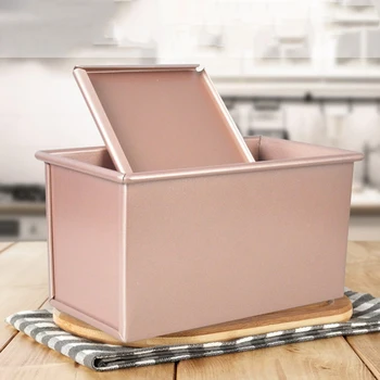 

Golden Non-Stick Toast Box Rectangular Toast Mold Aluminum Alloy Toast Box