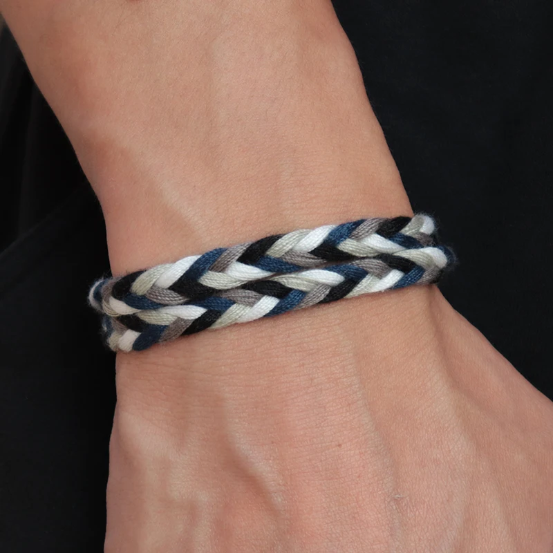 Модный мужской веревочный браслет ручной работы, регулируемый браслет в стиле бохо для мужчин, аксессуары для йоги, ювелирные изделия, подарок для мужчин - Окраска металла: Blue