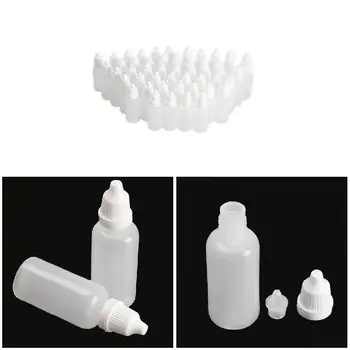 

50pcs Empty Plastic Squeezable Eye Dropper Bottles with Tamper-proof Seal Removable Dropper Tip Cap Child Safe Lid 5-50ml Option