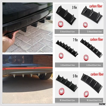 

car Rear Bumper Lip Diffuser Fin Gloss Black ABS Diffuser Fin shark for Audi I Ah Ah A8 A3 A4 A6 A5 Q7 R A3 3-Door