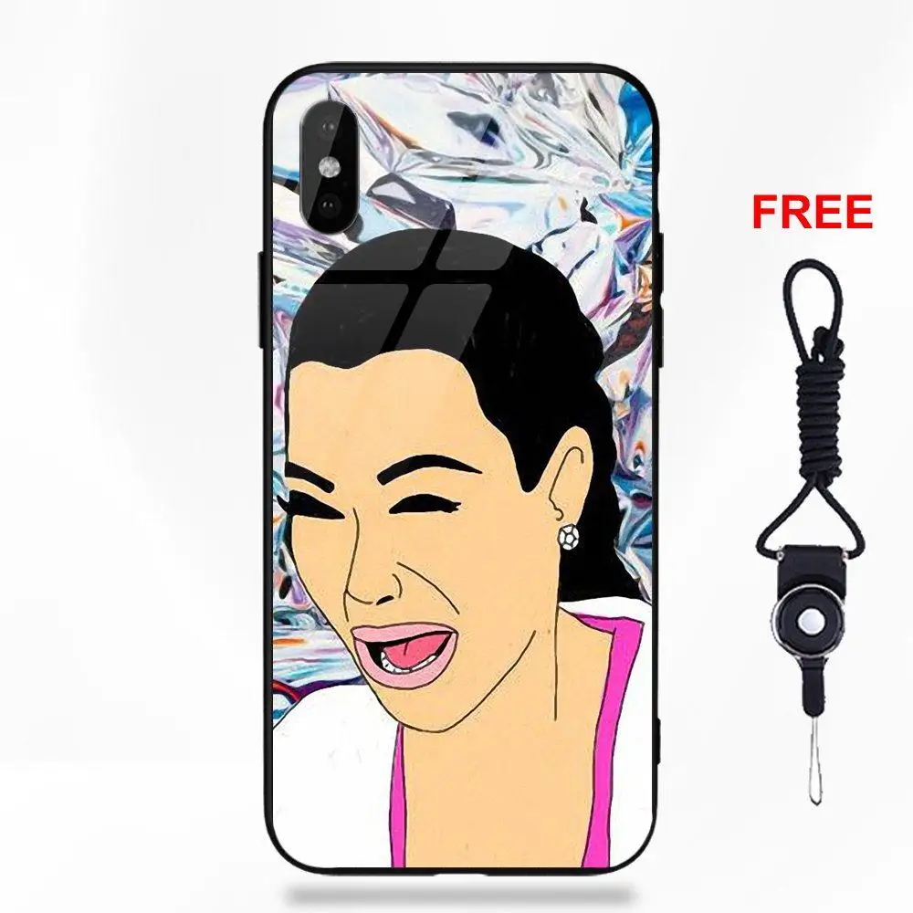 Закаленное стекло Capa Coque для Galaxy S8 S9 Plus для huawei Honor 7X P20 Lite mate 10 Pro Redmi 5 Note 5A 6 Ким Кардашьян плач