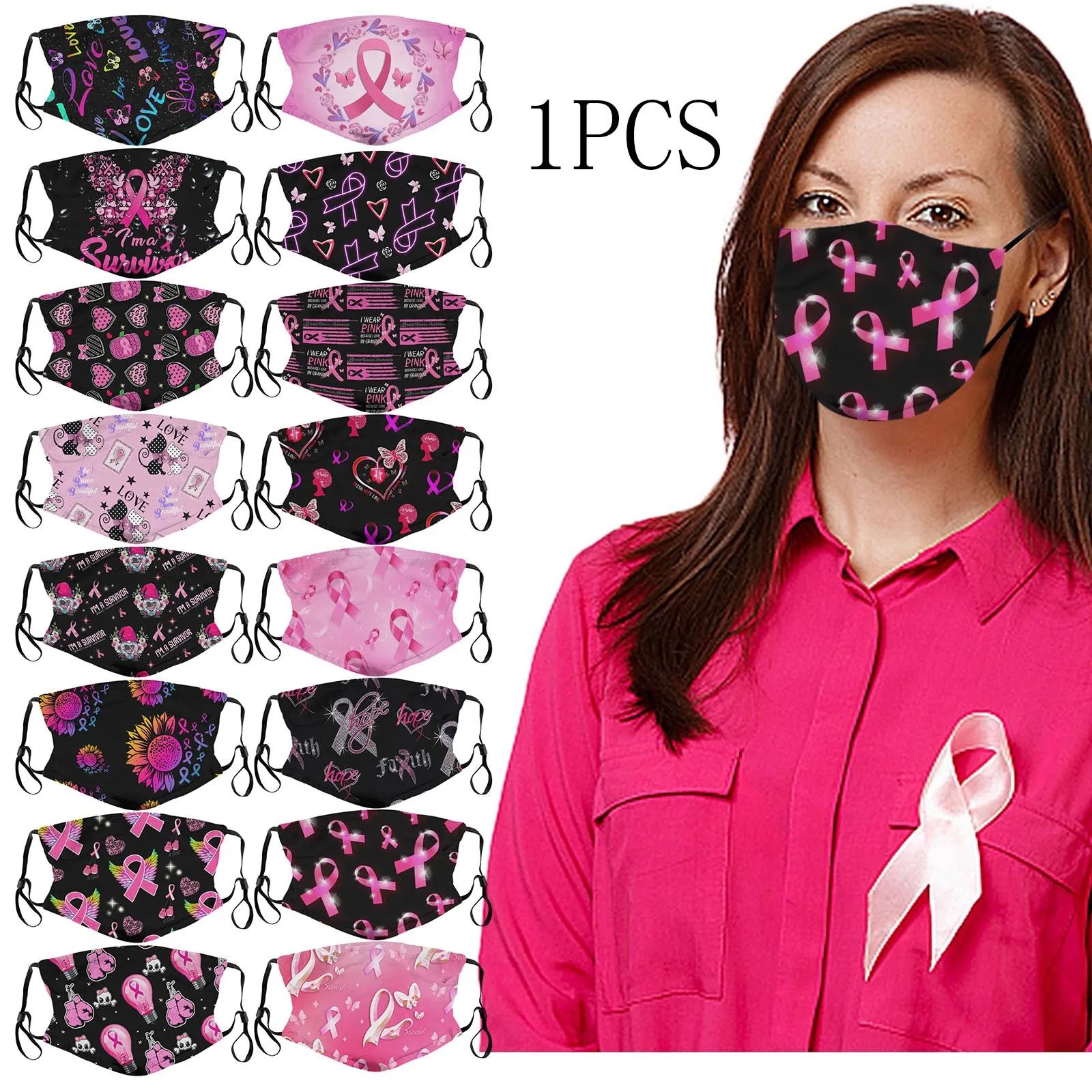 Tanie 1pc dorosły mężczyzna kobiety zmywalny maska raka piersi odkryty bawełna maski na sklep