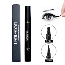 Натуральная двойная печать Черная Подводка для глаз треугольная печать подводка для глаз Водостойкая Подводка для глаз набор с подводкой для глаз Ручка подводка для глаз штамп TSLM2