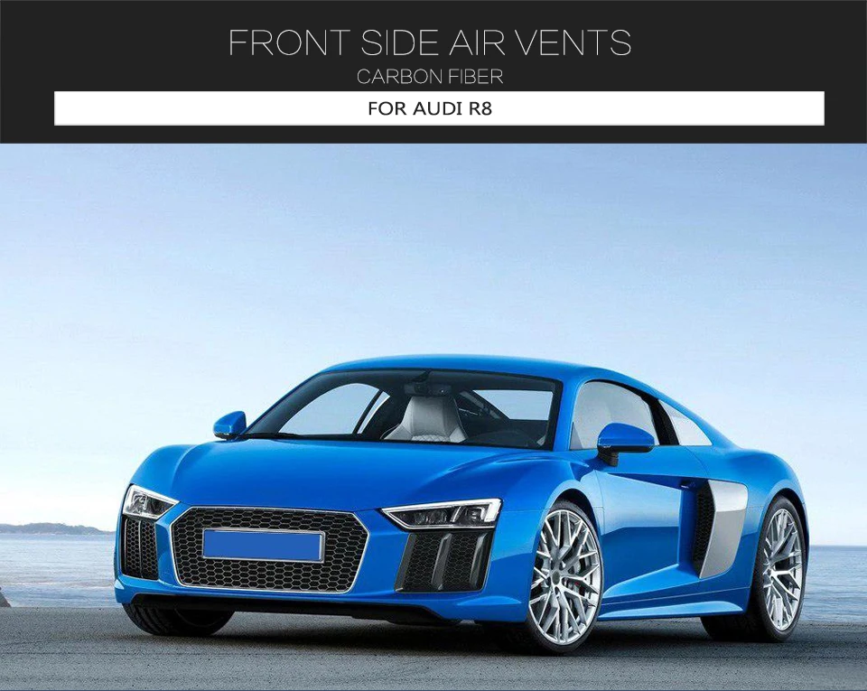 Воздушные крышки вентиляционных отверстий для Audi R8- углеродное волокно передний бампер разветвители Противотуманные фары лампы воздушные крышки вентиляционных отверстий