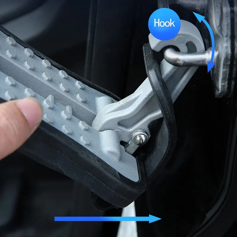 Foldable Car Roof Rack Step Car Door Step Multifunction Universal Latch Hook Auxiliary Foot Pedal Aluminium Alloy Safety Hammer