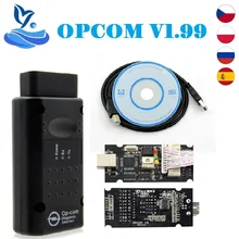 Mais novo opel OP-COM v1.99 leitor de código canbus opcom 2018 para opel op com opcom 1.99 op com diagnóstico profissional